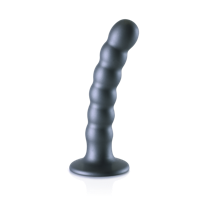 Ouch! by Shots Beaded Silicone G-Spot Dildo - 5'' / 13 cm - Gunmetal - thumbnail