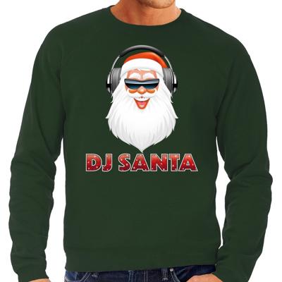 Foute Kersttrui - sweater - DJ santa met koptelefoon - groen - voor heren - kerstkleding Foute Kersttrui - sweater - DJ santa met koptelefoon - groen - voor heren - kerstkleding