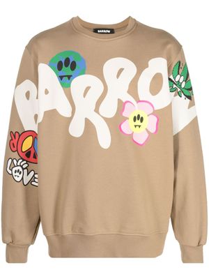 BARROW sweat en coton à logo imprimé - Marron