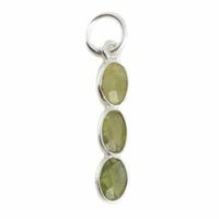 Edelsteen Hanger Peridoot 3 Stenen - Zilver - 20 x 4 mm