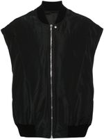 Rick Owens gilet matelassé à col nervuré - Noir