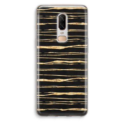 Gouden strepen: OnePlus 6 Transparant Hoesje