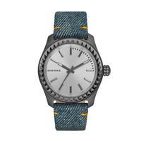 Horlogeband Diesel DZ5449 Leder/Textiel Blauw 20mm - thumbnail