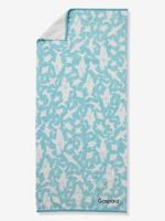 Personaliseerbare bad-/strandhanddoek, met gerecycled katoen blauw, bedrukt