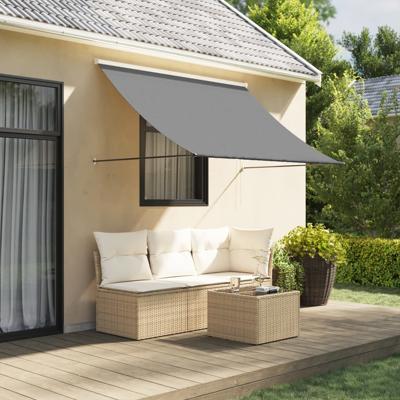 VidaXL Luifel uittrekbaar 250x150 cm stof en staal antracietkleurig