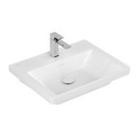 Wastafel Villeroy & Boch Subway 3.0 Met CeramicPlus 1 Kraangat Geen Overloop 60x47x16.5 cm Wit Alpin Villeroy & Boch