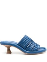 Paloma Barceló mules en cuir à talon sculpté - Bleu - thumbnail