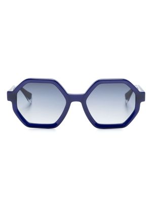 GIGI STUDIOS lunettes de soleil Shirley à monture géométrique - Bleu
