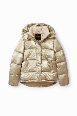 Metallic gewatteerd jack - YELLOW - XL