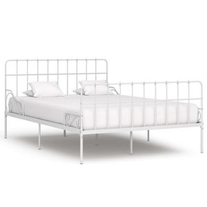 Bedframe met lattenbodem metaal wit 140x200 cm