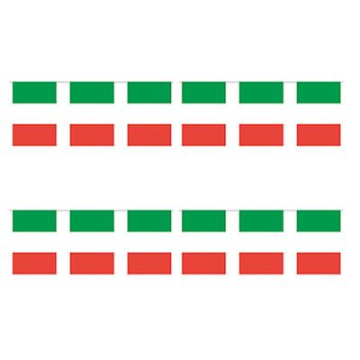 Papieren slinger Italie - 2x - 400 cm - Italiaanse vlaggetjes - Supporters feestartikelen