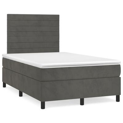 Boxspring met matras en LED fluweel donkergrijs 120x190 cm