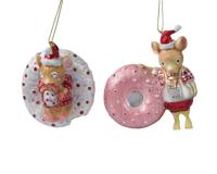 Muis glas l9b8.3h7.5 cm a2 kerst - Decoris