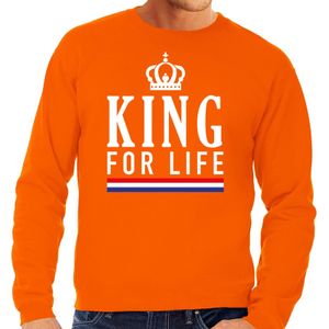 King for life sweater oranje heren 2XL  -