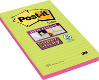 Post-it Super Sticky notes XXXL, 45 vel, ft 127 x 203 mm, geassorteerde kleuren, pak van 2 blokken - thumbnail