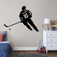 Muurstickers - Hockey Girl Player / Gepersonaliseerde naam en nummer / 02