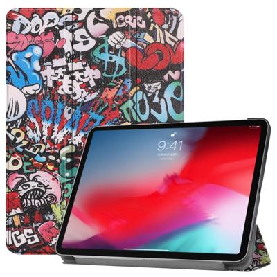 Horizontale Flip Graffiti patroon gekleurde geschilderd lederen Case voor iPad Pro 11 inch (2018) met drie-vouwen houder & Wake-up / Sleep functie