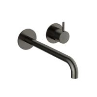 Hotbath Cobber - Wastafelmengkraan - zonder Waste - Laag - Geborsteld Zwart PVD - Inbouw - Messing - V02