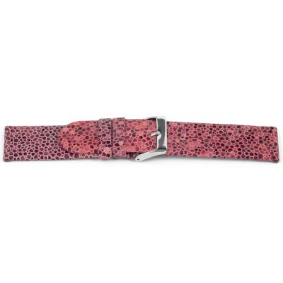 Horlogeband Universeel H736 Leder Roze 22mm