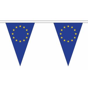 Grote vlaggenlijn van Europa vlaggetjes - 20 meter - polyester stof - binnen/buiten - 54 vlaggen