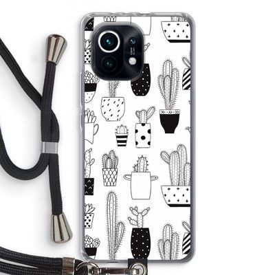 Cactusmotief: Xiaomi Mi 11 Transparant Hoesje met koord