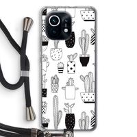 Cactusmotief: Xiaomi Mi 11 Transparant Hoesje met koord