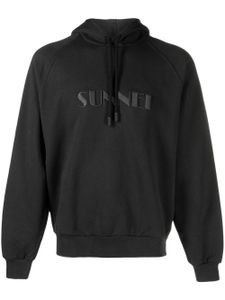 Sunnei hoodie en coton à logo brodé - Noir