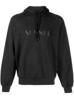 Sunnei hoodie en coton à logo brodé - Noir