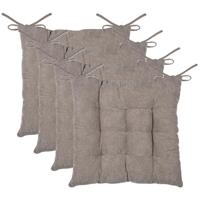 Stof Textile stoelkussen Dandy - 4x - beige - 38 x 38 x 5 cm - touwtjes sluiting - ribcord Stof Textile stoelkussen Dandy - 4x - beige - 38 x 38 x 5 cm - touwtjes sluiting - ribcord