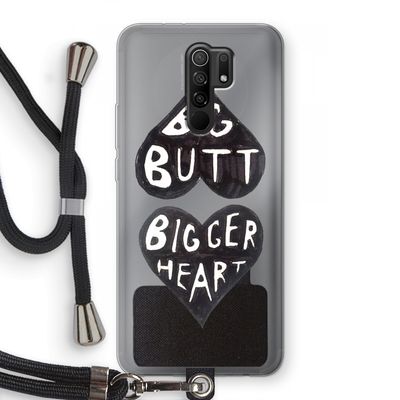 Big butt bigger heart: Xiaomi Redmi 9 Transparant Hoesje met koord
