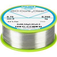 Felder ISO-Core Clear SAC305 Soldeertin Spoel Sn96,5Ag3Cu0,5 0.250 kg 0.75 mm