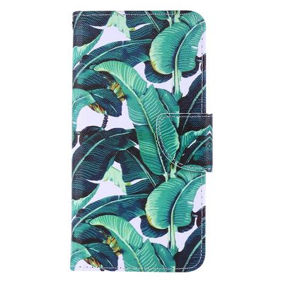 Shop4 - Samsung Galaxy A52 Hoesje - Wallet Case Bananen Bladeren Groen