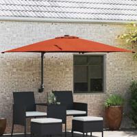 Tuinparasol Terracotta 248.5 x 247.5 x 160 cm Stof Tuinparasol Terracotta 248.5 x 247.5 x 160 cm Stof