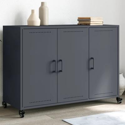 Dressoir 100,5x39x72 cm staal antracietkleurig