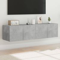 Tv-wandmeubelen met LED-verlichting 2 st 60x35x31 cm betongrijs