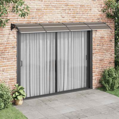 Deurluifel 350x75 cm polycarbonaat zwart en transparant
