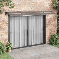 Deurluifel 350x75 cm polycarbonaat zwart en transparant