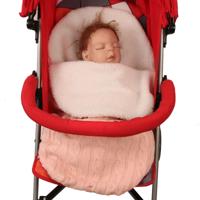 Dikke Baby Swaddle Wrap brei envelop slaapzak pasgeboren baby Warm Bands overdekt baby wandelwagen Sleeping Bag (roze)