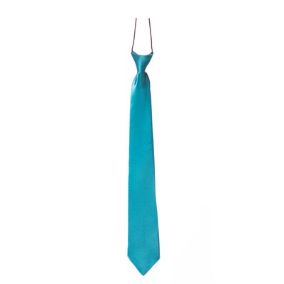 Carnaval verkleed accessoires stropdas zijdeglans - turquoise blauw - polyester - heren/dames