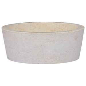 VidaXL Gootsteen ø40x15 cm marmer crèmekleurig