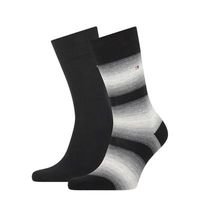 Tommy Hilfiger Sokken Seasonal Baja Stripe Black 2-Pack-43/46 - thumbnail