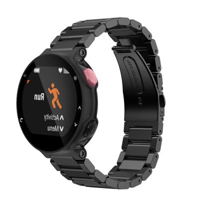Universele Smart Watch drie stalen strips polsband horlogebandje voor Garmin Forerunner 220/230/235/630/620/735 (zwart)
