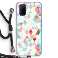 Gekleurde driehoekjes pastel: Oppo A92 Transparant Hoesje met koord