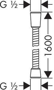 Hansgrohe Sensoflex doucheslang 160 cm. Chroom