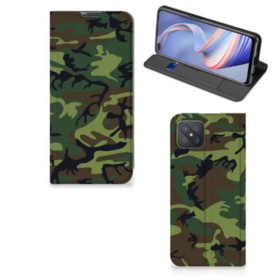 OPPO Reno4 Z 5G | Hoesje met Magneet | Army Dark