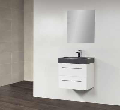 Badkamermeubel Exclusive Black Stone 60 cm Wit