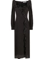 Alessandra Rich robe mi-longue à pois - Noir