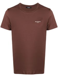 Balmain t-shirt à logo imprimé - Marron