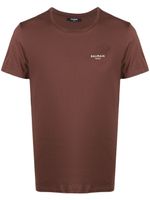 Balmain t-shirt à logo imprimé - Marron