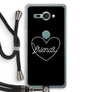 Friends heart black: Sony Xperia XZ2 Compact Transparant Hoesje met koord